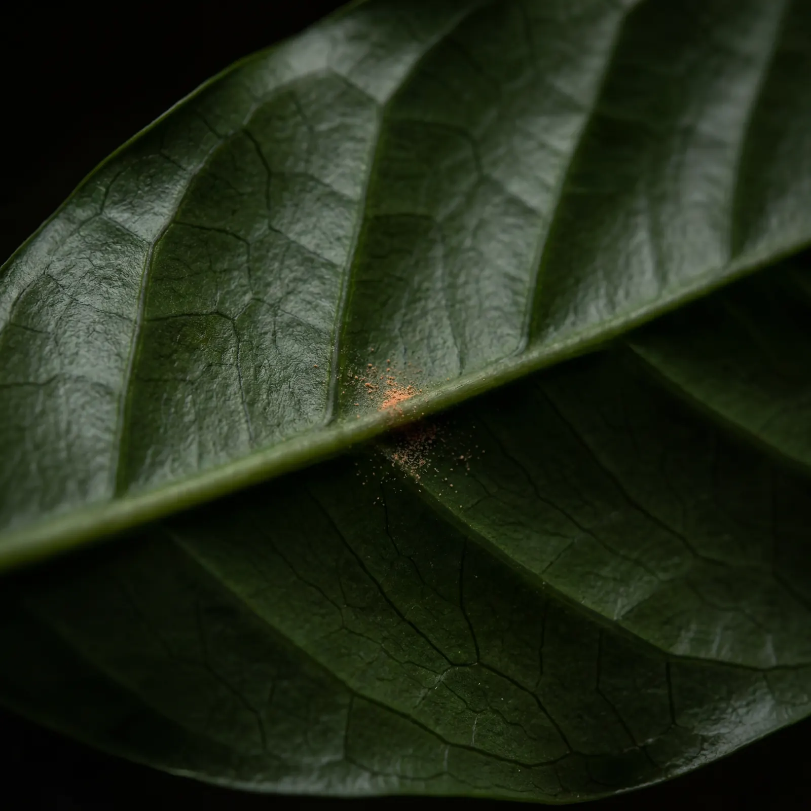 Coffee leaf rust at microscopic stage