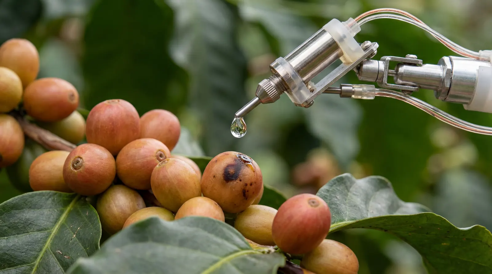 Precision micro-treatment of coffee cluster